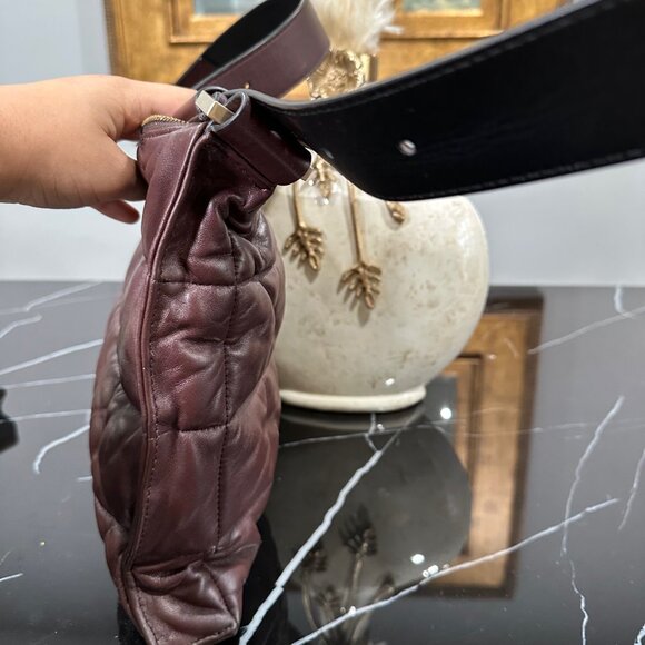 ALL SAINTS Edburry Quilted Brown Leather Shoulder Bag - Picture 6 of 9